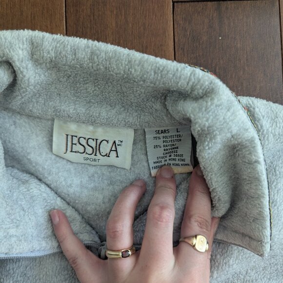 AZTEC DETAIL VINTAGE FLEECE QUARTER ZIP SWEATSHIRT - Picture 2 of 4